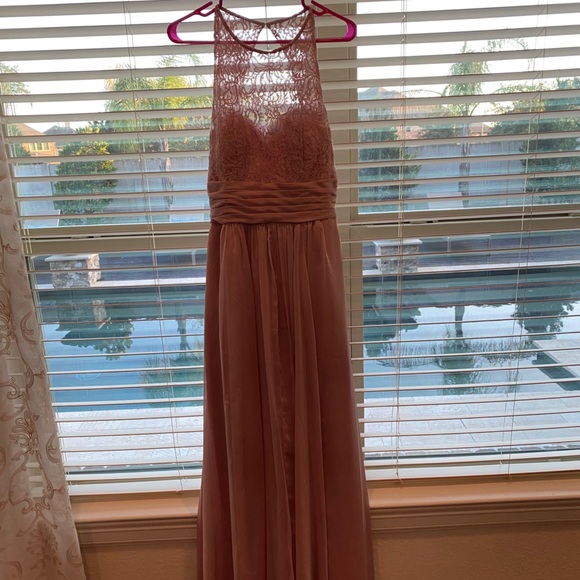 Blush Lace and Chiffon Gown - Picture 1 of 5